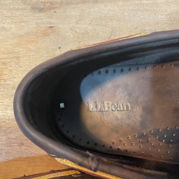 L.L.Bean Men's Casco Bay Boat Shoes Mocs Moccasins brown leather 13 - Picture 4 of 5